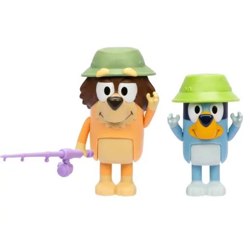 BLUEY Pack X2 Figuras Serie 11 Bluey Pesca Con El Abuelito