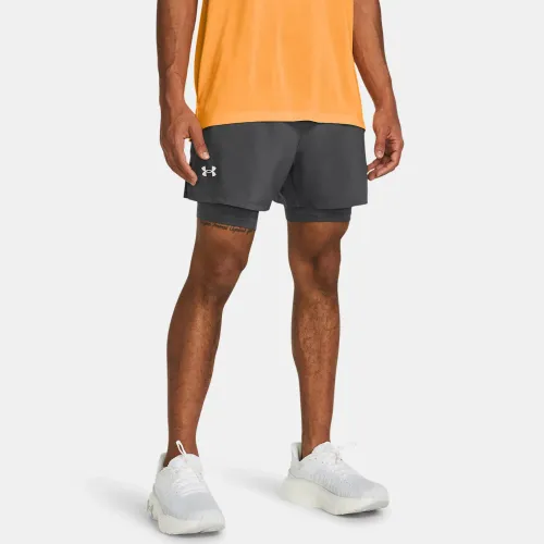 Hombre Under Armour Gris Short Training Hombre Launch 2 En 1 - 5 In