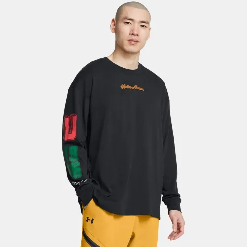 Hombre Under Armour Negro Polo Manga Larga Training Hombre Heavyweight Collegiate Script