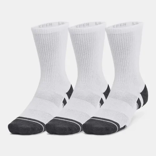 Hombre Mujer Under Armour Blanco Medias Largas Training Unisex Performance Tech - 3 Pares