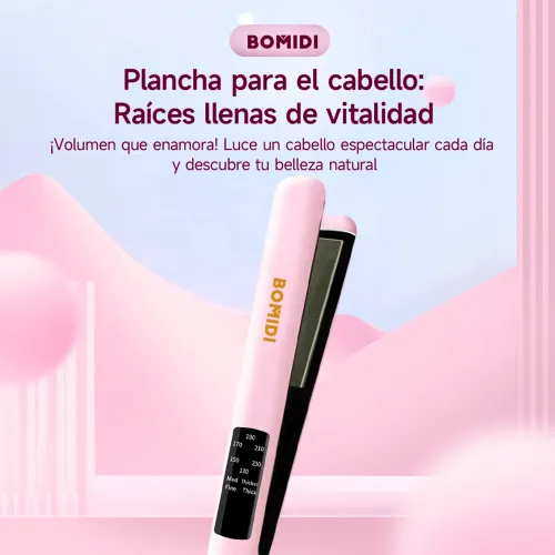 BOMIDI Plancha Alisadora Cerámica Bomidi Hs2 Rosado
