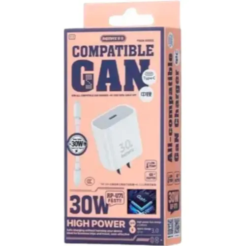 REMAX Cargador De Pared, Carga Rapida 30w, Rp-U71