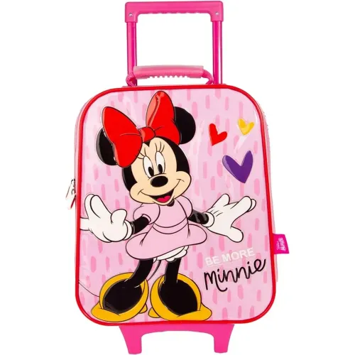 Minnie Set Mochila Con Ruedas + Lonchera + Cartuchera Minnie Mod2
