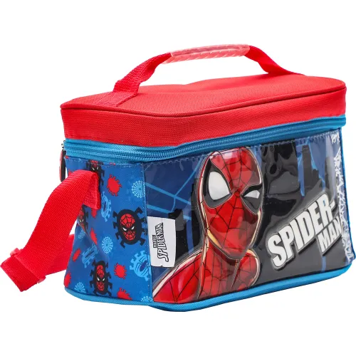 Spiderman Set Mochila Con Ruedas + Lonchera + Cartuchera Spiderman Mod4