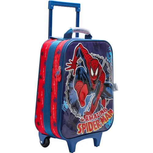 Spiderman Set Mochila Con Ruedas + Lonchera + Cartuchera Spiderman Mod3
