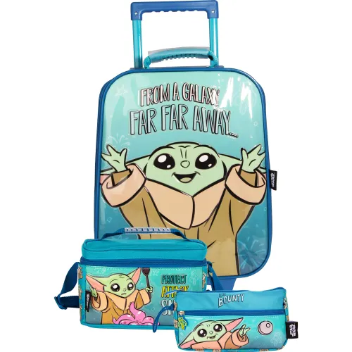 Star Wars Verde de Niña / Niño modelo Set Mochila Con Ruedas + Lonchera + Cartuchera Mandalorian Mod 1 verdes niña 2025080722301120411  