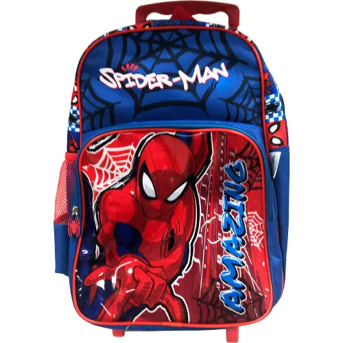 Spiderman Set Mochila Con Ruedas + Lonchera + Cartuchera Spiderman Mod2