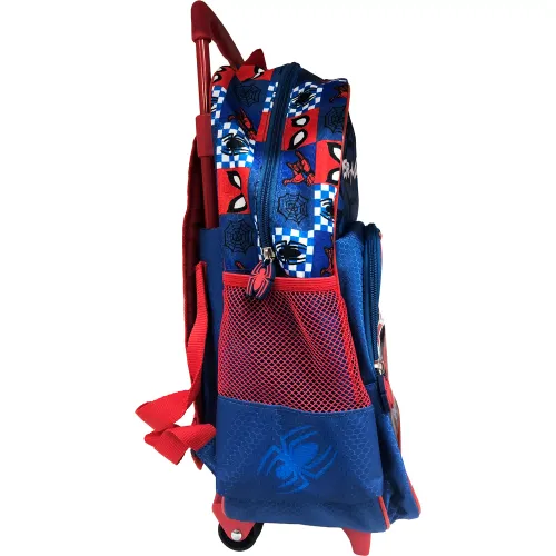 Spiderman Set Mochila Con Ruedas + Lonchera + Cartuchera Spiderman Mod2