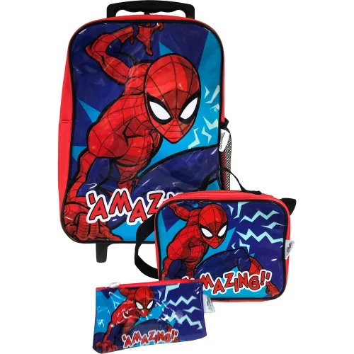 Spiderman Azul de Niña / Niño modelo Set Mochila Con Ruedas + Lonchera + Cartuchera Spiderman Mod1 niña 2025080722301120417  