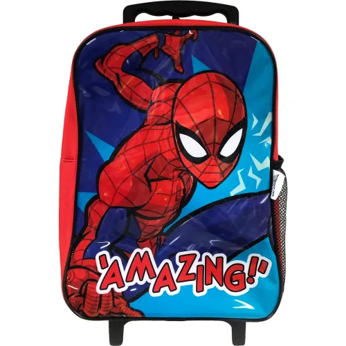 Spiderman Set Mochila Con Ruedas + Lonchera + Cartuchera Spiderman Mod1