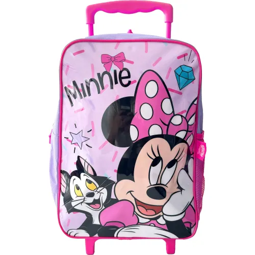 Minnie Set Mochila Con Ruedas + Lonchera + Cartuchera Minnie Mod1