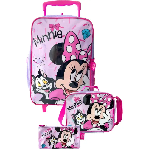 Minnie Rosado de Niña / Niño modelo Set Mochila Con Ruedas + Lonchera + Cartuchera Minnie Mod1 rosados niña 2025080722301120420  