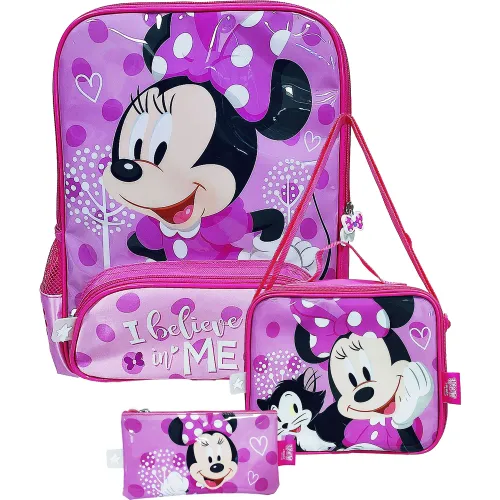 Minnie Rosado de Niña / Niño modelo Set Mochila + Lonchera + Cartuchera Minnie rosados niña 2025080722301120423  