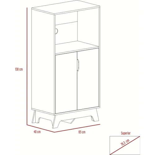TUHOME Mueble Microondas Bajo Bi-Color 2 Puertas