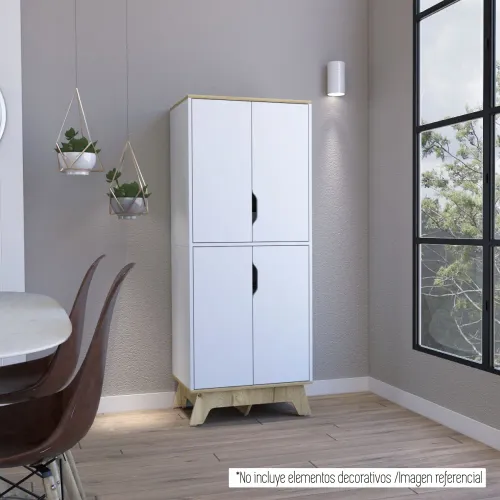 TUHOME Alacena De Cocina Bi-Color 4 Puertas