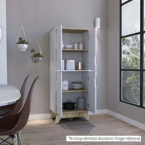 TUHOME Alacena De Cocina Bi-Color 4 Puertas