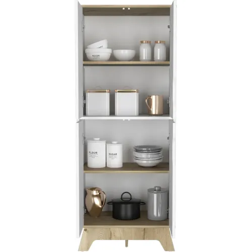 TUHOME Alacena De Cocina Bi-Color 4 Puertas