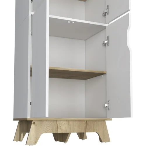 TUHOME Alacena De Cocina Bi-Color 4 Puertas