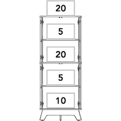 TUHOME Alacena De Cocina Bi-Color 4 Puertas