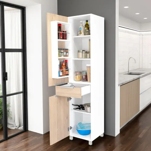 TUHOME Blanco Alacena De Cocina Melia 2 Puertas 1 Cajon