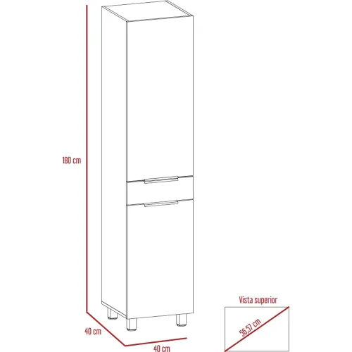 TUHOME Alacena De Cocina Melia 2 Puertas 1 Cajon