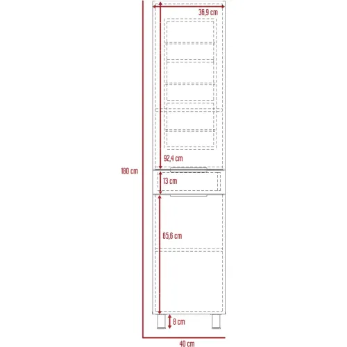 TUHOME Alacena De Cocina Melia 2 Puertas 1 Cajon
