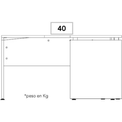 TUHOME Escritorio L-140 Home Office