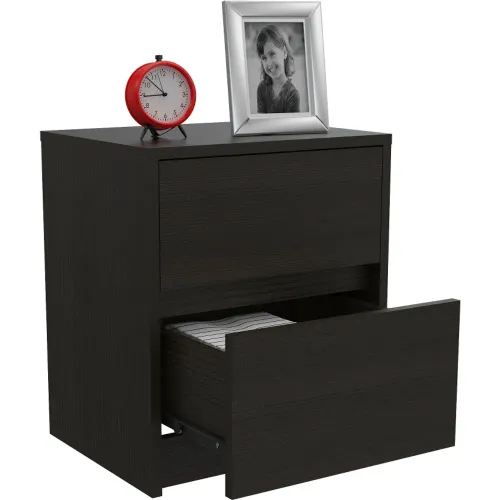 TUHOME Velador Trivor 2 Cajones