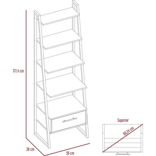 TUHOME Biblioteca Escalera Magnum 1 Cajon