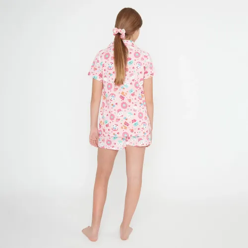 Kayser Pijama Short Abotonado + Colet Juvenil 75.1118-Ros