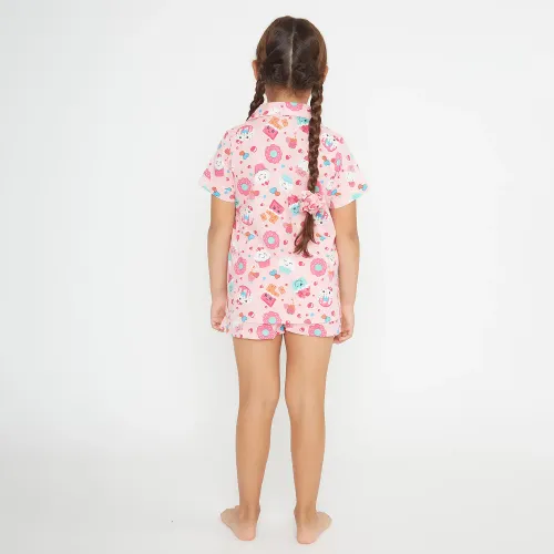 Kayser Pijama Short Niños Abotonado + Colet 73.1118-Ros