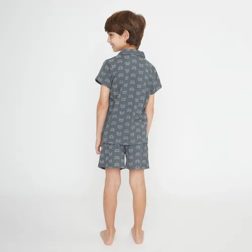 Kayser Pijama Short Niños Abotonado 74.819-Gri