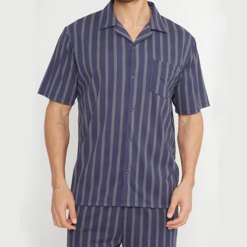 Kayser Pijama Short Abotonado Hombre 77.812-Azu