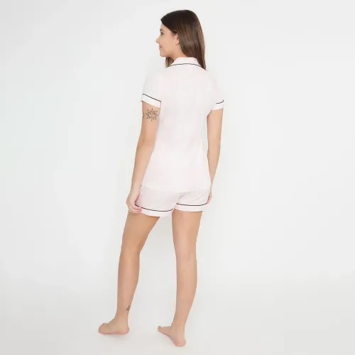Kayser Pijama Short Mujer Abotonado + Antifaz Mujer 70.1111-Ros