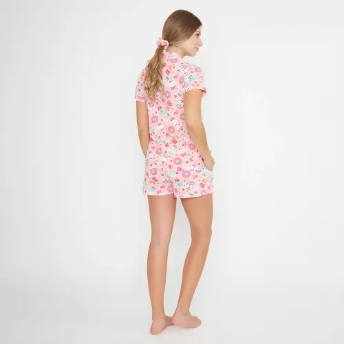 Kayser Pijama Short Mujer Abotonado + Colet Mujer 70.1118-Ros