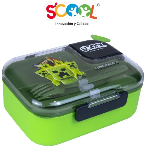 Scool  modelo Taper Acero Con Cubiertos Y División 1 Lt Minecraft 2025081419571455904  