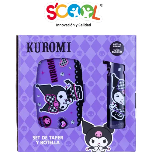 Scool Set Regalo Pp Botella + Taper Kuromi