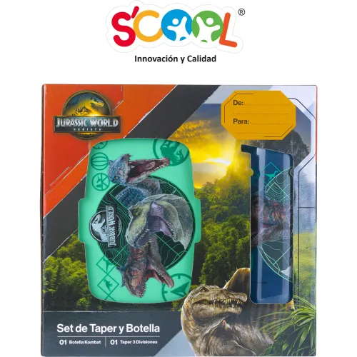 Scool Set Regalo Pp Botella + Taper Jurassic