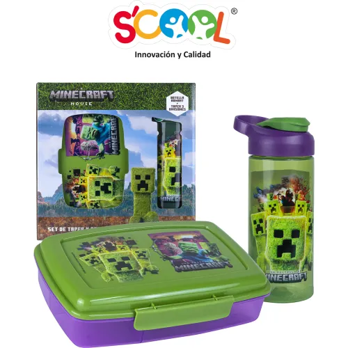 Scool  modelo Set Regalo Pp Botella + Taper Minecraft 2025081419571455964  