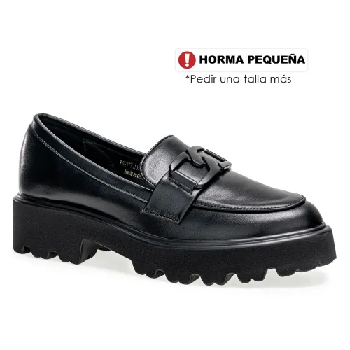 Platanitos Negro de Mujer modelo Mocasin Dama M Yalitza negros sintéticos mujer 2025082020573484518 Sintético Sintético