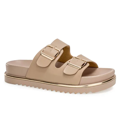 Platanitos Beige de Mujer modelo Sandalia Dama S Vania pieles sintéticos mujer 2025082020573484554 Sintético Sintético