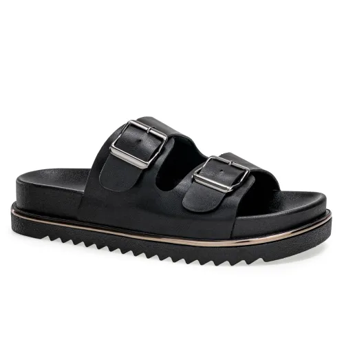 Platanitos Negro de Mujer modelo Sandalia Dama S Vania negros sintéticos mujer 2025082020573484572 Sintético Sintético