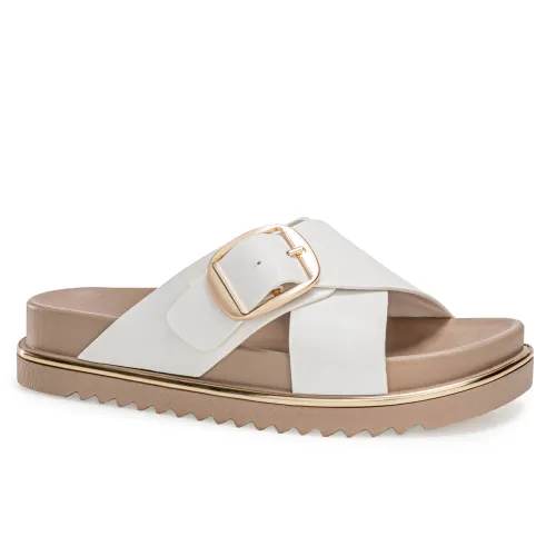 Platanitos Blanco de Mujer modelo Sandalia Dama S Leah blancos sintéticos mujer 2025082020573484590 Sintético Sintético