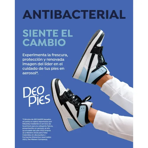 DEO PIES Desodorante Para Pies Antibacterial 260ml