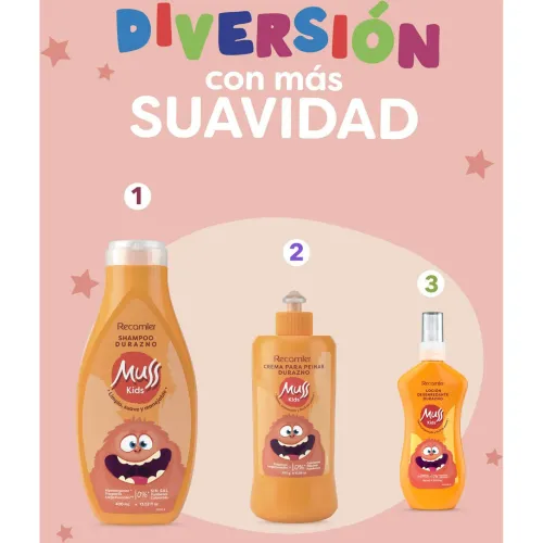 MUSS KIDS Shampoo Durazno  400ml