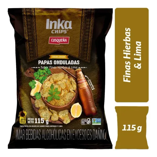 INKA CHIPS Varios Papas Onduladas Inka Chips (Cusq) Finas Hierbas Y Lima - Bls 115g