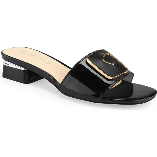 VIA UNO Negro de Mujer modelo Sandalia Mujer 6f8103-7 negros mujer 2025082703465481877 Cuero Caucho