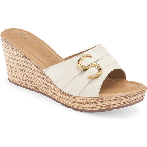 VIA UNO Beige de Mujer modelo Sandalia Cuña Mujer 2b3609-8 beiges mujer 2025082703465481982 PU PU