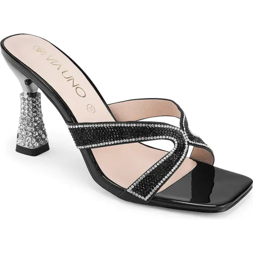 VIA UNO Negro de Mujer modelo Sandalia Fiesta Mujer 8t128-10p negros mujer 2025082703465482132 Cuero Caucho