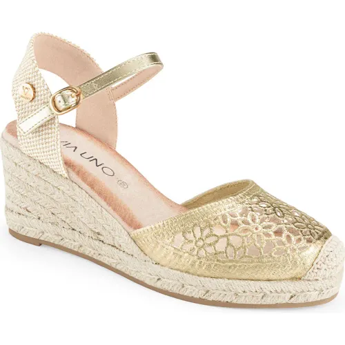 VIA UNO  de Mujer modelo Sandalia Plataforma Mujer 39525-5 textiles mujer 2025082703465482642 Textil Caucho